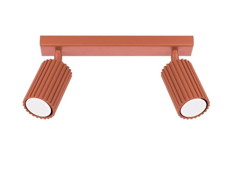 SL SL.1637 KARBON LED MENNYEZETI SPOT LÁMPATEST 2XGU10 MAX.2X10W 300X78X317MM IP20 VÖRÖS OKKER