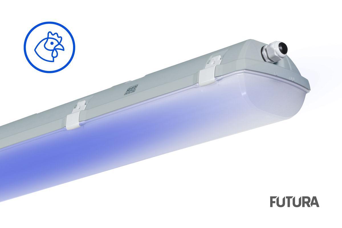 TREV 107017 FUTURA BLUE LED LÁMPATEST 64,7W 9910LM 4000K IP66 IK06 1452MM HACCP+AMMÓNIAÁLLÓ 5 ÉV