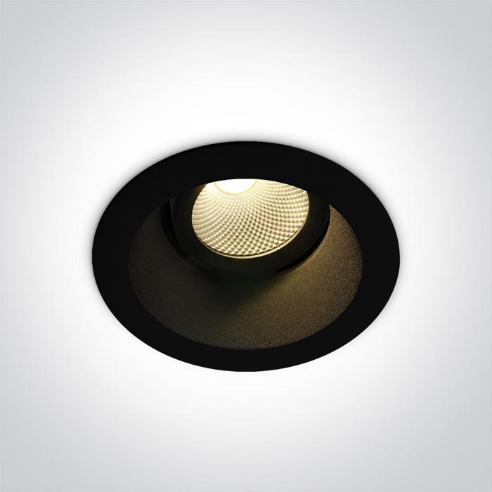 OL 11107FD/B/W SPOT ADJUSTABLE RECESSED 7W 560LM 3000K 60° IP20 Ø95MM BLACK WITH DRIVER 5 YEARS