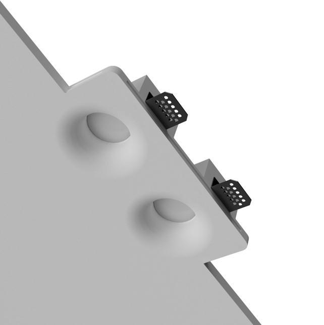 DURA DG002 GYPSUM CEILING RECESSED LAMP 2xGU10 MAX. 2x35W LIGHT SOURCE 255x130x44MM PAINTABLE