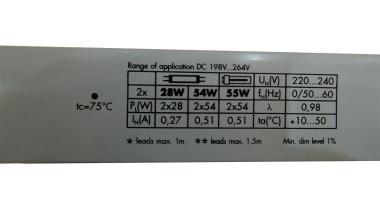 ELŐTÉT FCS G5 2X54W DIM VS ELXd 254.604 188333