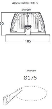 OP 140043951 LED MÉLYSUGÁRZÓ LÁMPA 29W 2450LM 3000K 75° IP44/IP20  Ø185x90MM FEHÉR