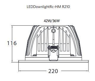 OP 140043945 LED MÉLYSUGÁRZÓ 42W 3650LM 3000K 75° IP44/IP20 Ø220x116MM FEHÉR