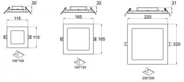 TRO 174-321 PANEL SQUARE ECO 4000K 6W NON DIMMABLE