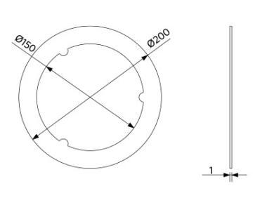 OP 140060646 TAKARÓGYŰRŰ MÉLYSUGÁRZÓHOZ Ø200/150MM FEHÉR