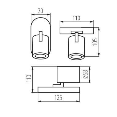 KNL 29121 LAURIN EL-10B  FALI LÁMPATEST GU10 MAX.35W IP20 FEKETE