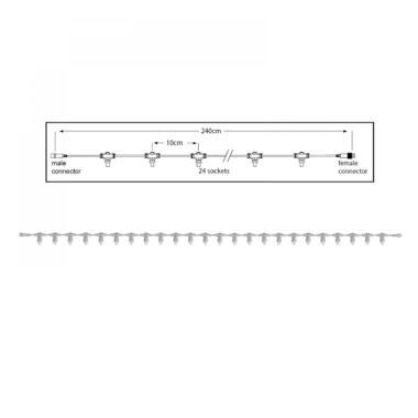 TRO 018-052 FŐKÁBEL 36V 2,4M 24DB CSATLAKOZÓVAL IP65 ÁTLÁTSZÓ VEZETÉK 2 ÉV