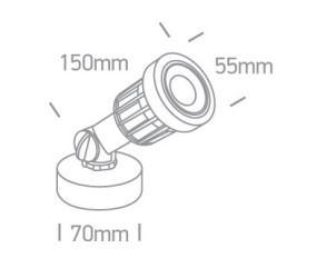 OL 7070/C LED KÜLTÉRI SPOT LÁMPA 5W 400LM 4000K 38° IP65 FEKETE 2 ÉV LESZÚRHATÓ