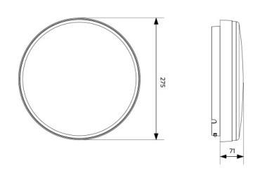 OP 522020001600 LED KEREK FALI LÁMPA  22W 2500LM 3000-4000K CCT 275MM IP54 IK08 5ÉV