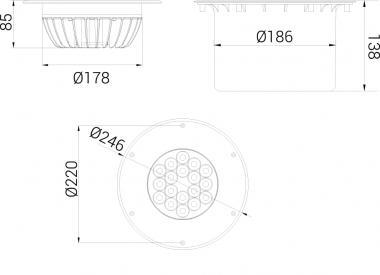 FIBERLI CF518 21W 2625LM 3000K 60° IP67