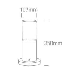 OL 67100/AN LED OSZLOP LÁMPA E27 MAX. 20W IP54 Ø107x350MM ANTRACIT 2 ÉV