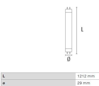 DURA L369RE-EN LED FÉNYCSŐ HENTESÁRUHOZ G13/T8 20W 1450LM 2500K 280° IP20 1212MM 4 ÉV