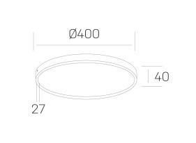 KOHL K51700.05.SR.WH-WH.OP.ST.8.30 LED MENNYEZETI LÁMPA 38W 3450LM 3000K IP43 Ø400MM FEHÉR 5 ÉV