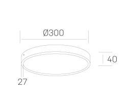 KOHL K51700.04.SR.WH-WH.OP.ST.8.30 LED MENNYEZETI LÁMPA 24W 2350LM 3000K IP43 Ø300MM FEHÉR 5 ÉV