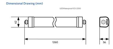 OP 531000012600 LED LÁMPATEST 35W 4900LM 4000K IP66 IK08 HACCP 5 ÉV