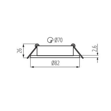 KNL 22430 DALLA CT-DT050-W SÜLLY. BILLENTHETŐ SPOT LÁMPATEST FEHÉR 82MM ÁTM. 12V IP20