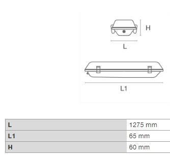 DURA S1T0120L2N LED POR-ÉS PÁRAMENTES G13 20W 1550LM 4000K IP65 1275MM IK07 4ÉV