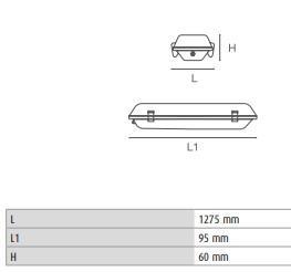 DURA S2T0120L2N LED POR-ÉS PÁRAMENTES 2xG13 40W 3100LM 4000K IP65 1275MM IK07 4ÉV