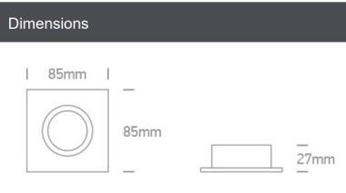 OL 50105R1/W LED SPOT SZÖGLETES FIX LÁMPATEST GU10 MAX.10W IP65 FEHÉR 5 ÉV