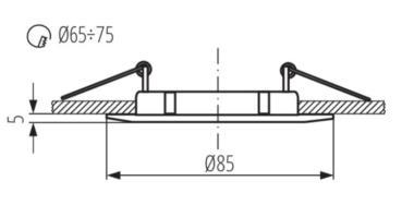 KNL 2583 LUTO CTX-DS02B-C/M SPOT FIX LÁMPATEST 12V MAX. 10W Ø85MM IP20 MATT KRÓM