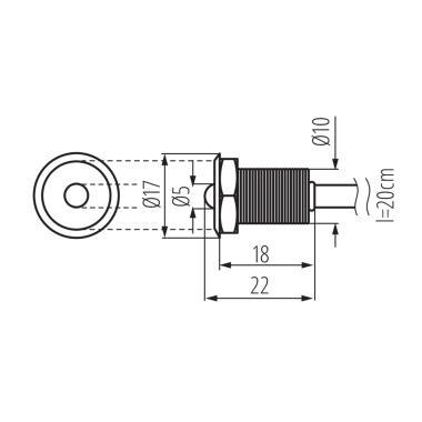 KNL 8120 OYO 2LED-CW LED SPOT SÜLLY. LPT 0,22W 5LM 6500K IP68 15° Ø17MM 2DB/CS EZÜST