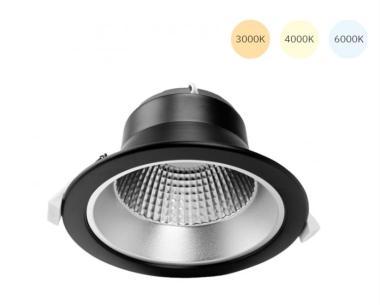 TRO 136-197 LED MÉLYUGÁRZÓ 20W 2000LM CCT IP20 Ø174MM FEKETE 5 ÉV