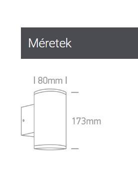 OL 67400B/G KÜLTÉRI OLDALFALI LÁMPA DIREKT/INDIREKT 2XGU10/MR16 MAX. 2X10W IP54 SZÜRKE 3 ÉV