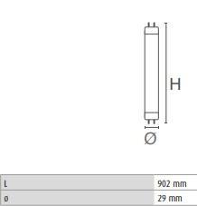 DURA L308YE LED FÉNYCSŐ PÉKÁRUHOZ G13/T8 14W 1250LM 2700K 280° IP20 902MM 4 ÉV