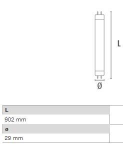 DURA L308RE-EN LED FÉNYCSŐ HENTESÁRUHOZ G13/T8 14W 1000LM 2500K 280° IP20 902MM 4 ÉV