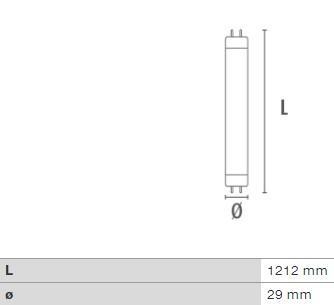 DURA L368YE LED FÉNYCSŐ PÉKÁRUHOZ G13/T8 20W 1800LM 2700K 280° IP20 1212MM 4 ÉV