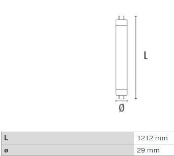 DURA L368WE LED FÉNYCSŐ HALAKHOZ,ZÖLDSÉGEKHEZ G13/T8 20W 2200LM 8000K 280° IP20 1212MM 4 ÉV