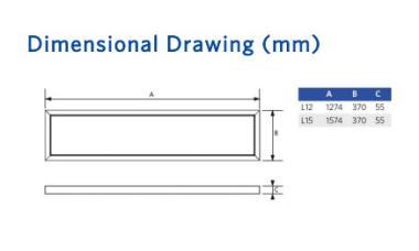 OP 542003155900 LED PANEL 1274x370x55MM 40W 5000LM 3000//4000K 90° IK03 UGR19 IP20 5 ÉV