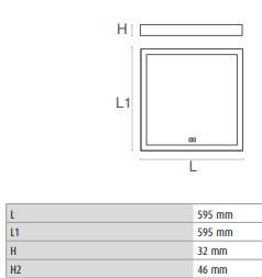 DURA LP6060B1UGRS-940 LED PANEL SZENZOROS 36W 4000LM 4000K IP40/IP20 UGR<19 5ÉV TÁVIRÁNYÍTÓVAL