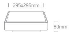 OL 67282AN/AN/W LED FALI SZÖGLETES LÁMPA 24W 1440LM 3000K 295X295X80MM IP65 IK08 FEHÉR 2ÉV