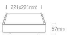 OL 67282N/AN/W LED FALI SZÖGLETES LÁMPA 16W 960LM 3000K 221X221X57MM IP65 IK08 ANTRACIT 2ÉV