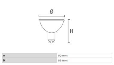 DURA 28930FL-D LED FÉNYFORRÁS GU10 6W 810LM 3000K 100° Ø50MM IP20