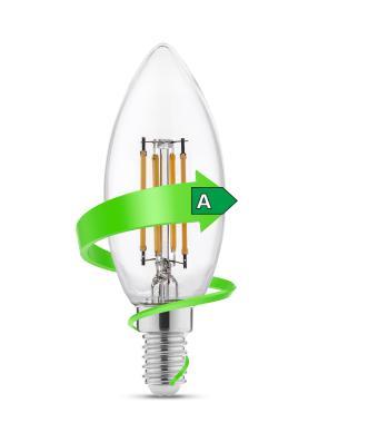 DURA LFC371827 LED FÉNYFORRÁS E14 2,2W 470LM 2700K 320° Ø35MM IP20 2 ÉV ÁTLÁTSZÓ