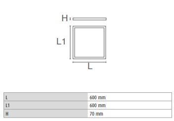 DURA LPLAFO607 LED PANEL KIEMELŐ KERET 600X600X70MM FEHÉR