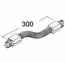 DURA B4018B 3 FÁZISÚ SÍNHEZ FLEXIBILIS CSATLAKOZÓ 30CM FEKETE