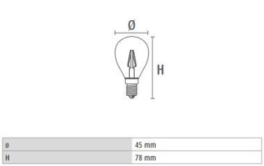 DURA LFP4547W LED FÉNYFORRÁS VINTAGE E27 4W 470LM 2700K 320° Ø45MM ÁTLÁTSZÓ 2 ÉV