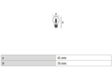 DURA LFP454 LED FÉNYFORRÁS VINTAGE E14 4W 470LM 2700K 320° Ø45MM ÁTLÁTSZÓ 2 ÉV