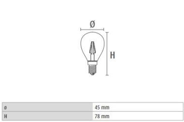 DURA LFP454N LED FÉNYFORRÁS VINTAGE E14 4W 470LM 4000K 320° Ø45MM ÁTLÁTSZÓ 2 ÉV