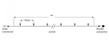 TRO 018-119 LED FÉNYFÜZÉR 36V 6M 4,6W 2400K IP65 ÁTLÁTSZÓ VEZ. 2 ÉV