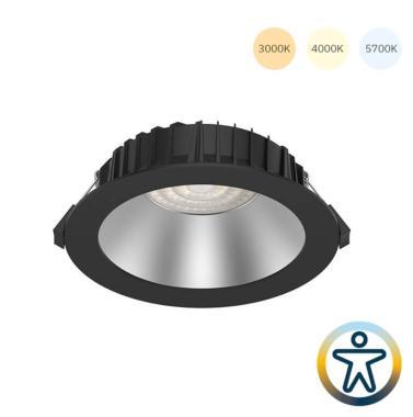 TRO 136-138 LED MÉLYSUGÁRZÓ 13/16/18/20/25W 3265 LM 3-CCT (3000K/4000K/5700K) KEREK FEKETE IP54 5 ÉV
