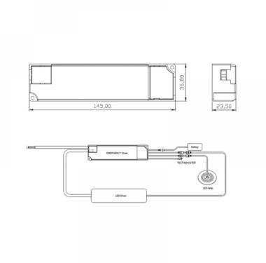 TRO 600-028 LED EMERGENCY PACK 10-60V 70mA AUTO TEST 3H IP20