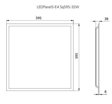 OP 542003098600 LED PANEL 32W 4100LM 4000K 90° UGR≤19 595x595x38MM IP20 IK03 5 ÉV