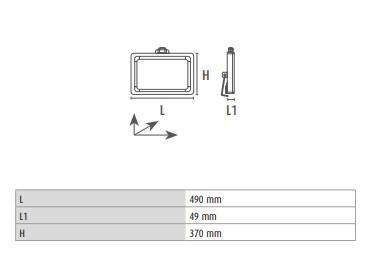 DURA PANTH-ST350N LED FÉNYVETŐ 350W 35000LM 4000K 120° IP65 FEKETE 3 ÉV