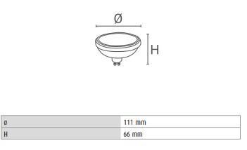 DURA L8073W DR111 LED 12V G53 12W 960LM 3000K 30° 2 ÉV