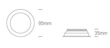 OL 10110U/W/V LED MÉLYSUGÁRZÓ 10W 850LM 3000-4000-6000K IP44 UGR19 IK04 Ø95MM FEHÉR 3 ÉV