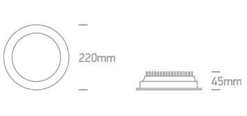 OL 10130U/W/V LED MÉLYSUGÁRZÓ 30W 2500LM 3000-4000-6000K IP44 UGR19 IK04 Ø220MM FEHÉR 3 ÉV